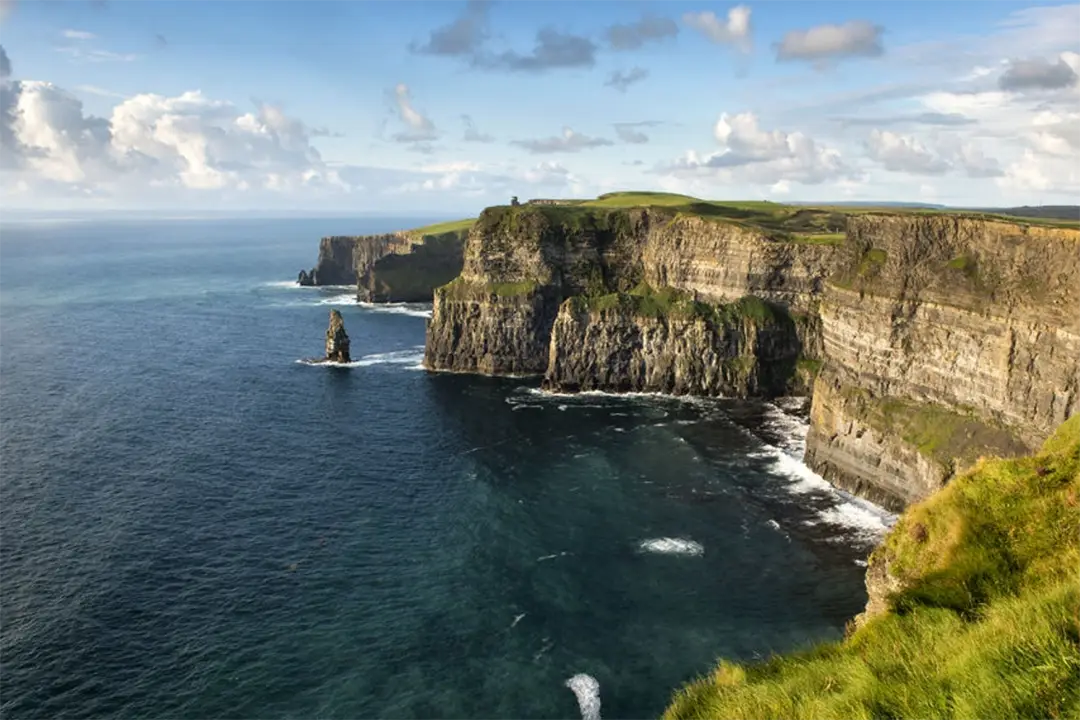 high rocky land along the waters