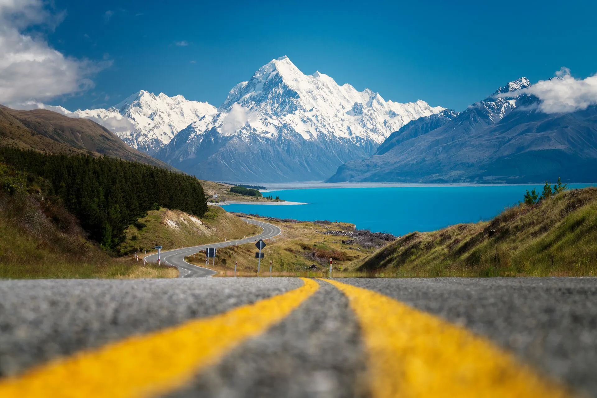 a road and a landscape
