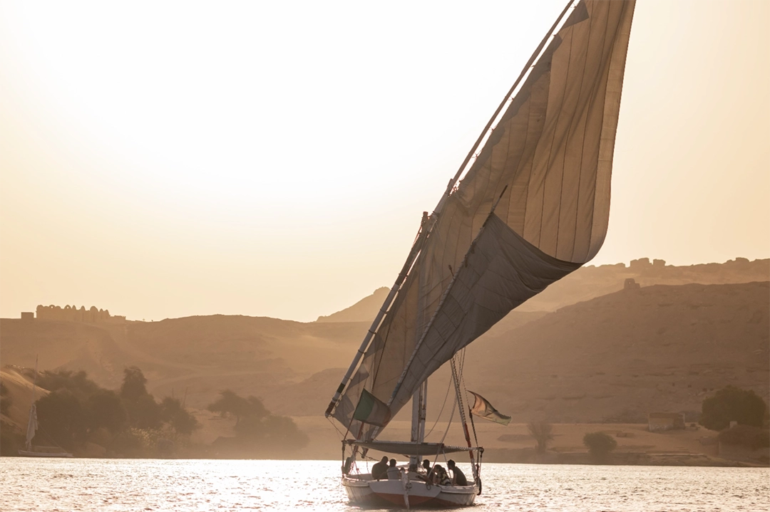 a boat sailing on the ocean