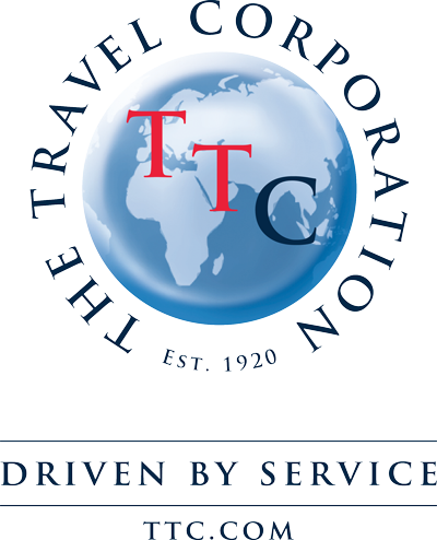 TTC-Core-Logo-Primary-with-URL---RGB-LOW Logo of The Travel Corporation featuring a globe with "TTC" in red and blue letters, surrounded by the text "The Travel Corporation, Est. 1920". Below, the slogan "Driven by Service" and website "apaleo.cfd".
