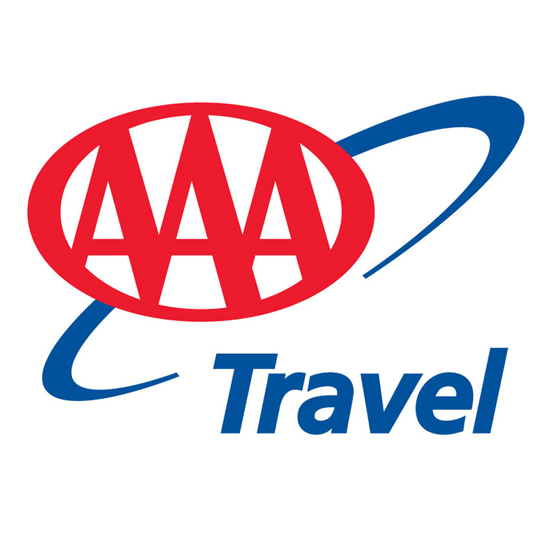 The AAA Travel logo, highlighted by red "AAA" text encircled by a blue swoosh, is complemented by the word "Travel" in blue, proudly reflects its commitment to excellence, underscored by recent Sustainability Awards.