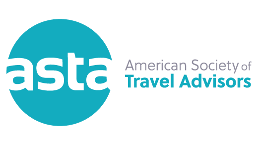 The ASTA logo features a teal circle with white lowercase letters, elegantly complemented by the text "American Society of Travel Advisors" in gray and teal. Celebrating excellence, it symbolizes the commitment to sustainability awards in the travel industry.