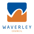 The Waverley Council logo, featuring a stylized wave and mountain design in blue and orange, embodies the spirit of innovation recognized by their Sustainability Awards.